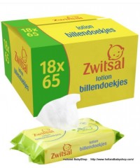 Zwitsal Lotion Baby Wipes 18 x 65 pcs - value pack